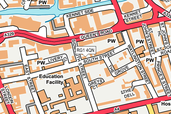 RG1 4QN map - OS OpenMap – Local (Ordnance Survey) RG1 4QN map - OS OpenMap – Local (Ordnance Survey)