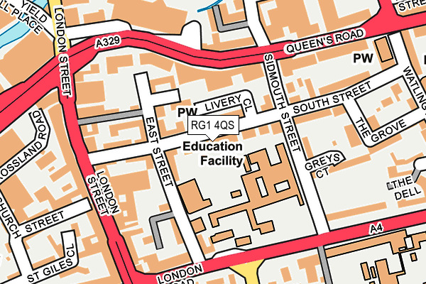 RG1 4QS map - OS OpenMap – Local (Ordnance Survey) RG1 4QS map - OS OpenMap – Local (Ordnance Survey)