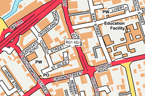 RG1 4SJ map - OS OpenMap – Local (Ordnance Survey) RG1 4SJ map - OS OpenMap – Local (Ordnance Survey)