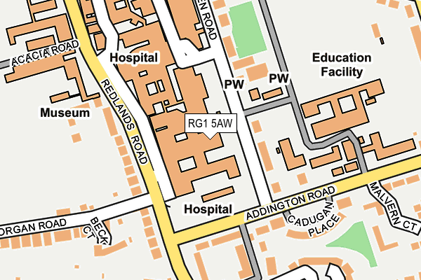 RG1 5AW map - OS OpenMap – Local (Ordnance Survey) RG1 5AW map - OS OpenMap – Local (Ordnance Survey)