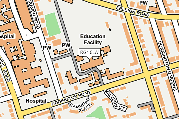RG1 5LW map - OS OpenMap – Local (Ordnance Survey) RG1 5LW map - OS OpenMap – Local (Ordnance Survey)