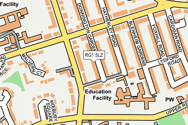 RG1 5LZ map - OS OpenMap – Local (Ordnance Survey)