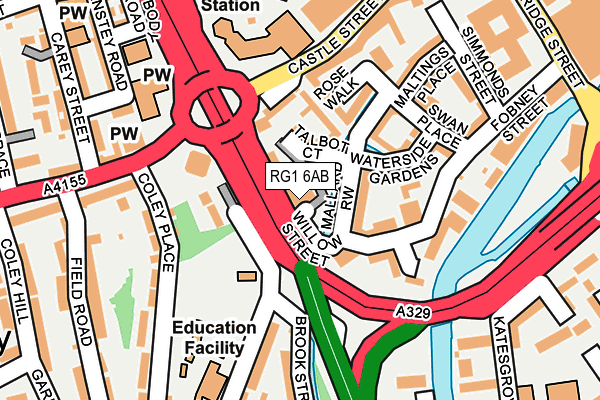 RG1 6AB map - OS OpenMap – Local (Ordnance Survey) RG1 6AB map - OS OpenMap – Local (Ordnance Survey)