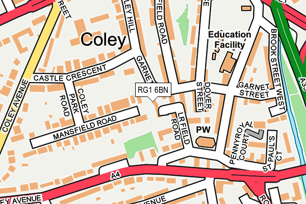 RG1 6BN map - OS OpenMap – Local (Ordnance Survey) RG1 6BN map - OS OpenMap – Local (Ordnance Survey)