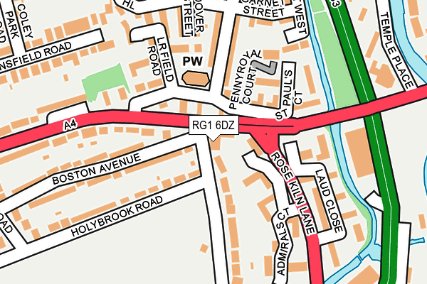 RG1 6DZ map - OS OpenMap – Local (Ordnance Survey) RG1 6DZ map - OS OpenMap – Local (Ordnance Survey)