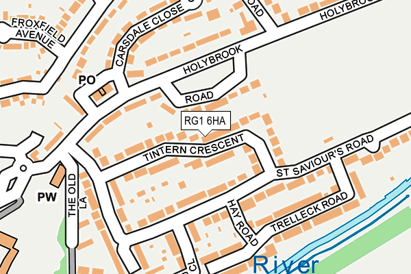 RG1 6HA map - OS OpenMap – Local (Ordnance Survey) RG1 6HA map - OS OpenMap – Local (Ordnance Survey)