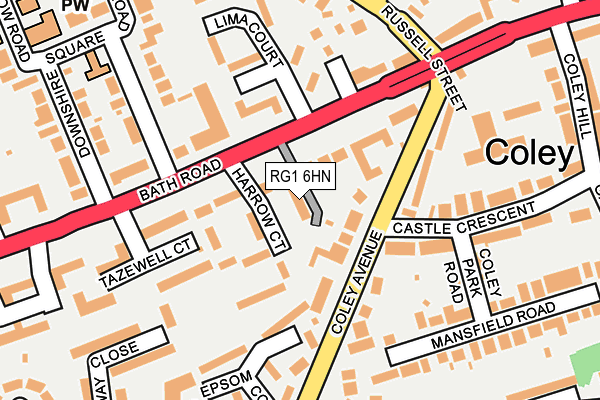 RG1 6HN map - OS OpenMap – Local (Ordnance Survey) RG1 6HN map - OS OpenMap – Local (Ordnance Survey)