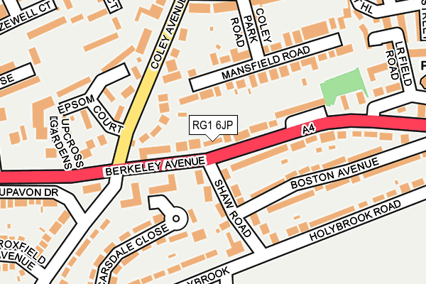 RG1 6JP map - OS OpenMap – Local (Ordnance Survey) RG1 6JP map - OS OpenMap – Local (Ordnance Survey)