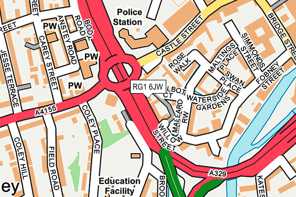 RG1 6JW map - OS OpenMap – Local (Ordnance Survey) RG1 6JW map - OS OpenMap – Local (Ordnance Survey)