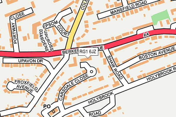 RG1 6JZ map - OS OpenMap – Local (Ordnance Survey) RG1 6JZ map - OS OpenMap – Local (Ordnance Survey)