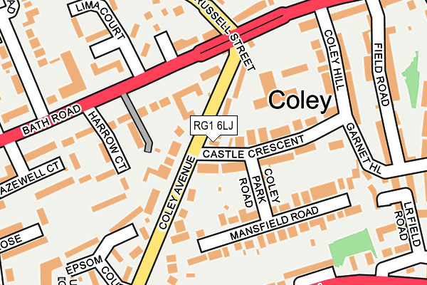 RG1 6LJ map - OS OpenMap – Local (Ordnance Survey)