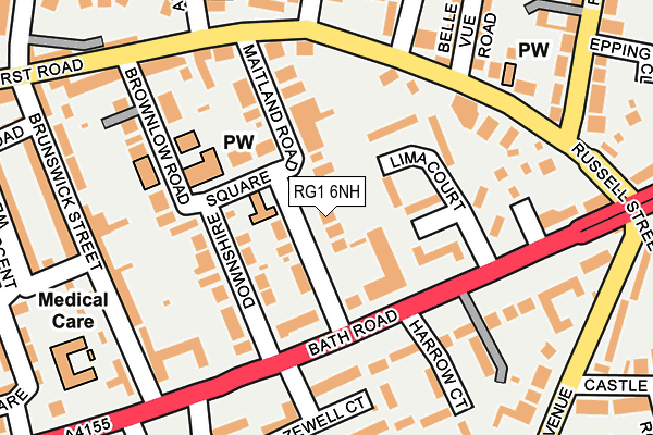 RG1 6NH map - OS OpenMap – Local (Ordnance Survey) RG1 6NH map - OS OpenMap – Local (Ordnance Survey)