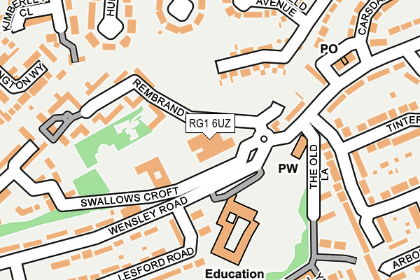 RG1 6UZ map - OS OpenMap – Local (Ordnance Survey) RG1 6UZ map - OS OpenMap – Local (Ordnance Survey)
