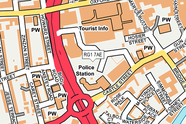 RG1 7AE map - OS OpenMap – Local (Ordnance Survey) RG1 7AE map - OS OpenMap – Local (Ordnance Survey)