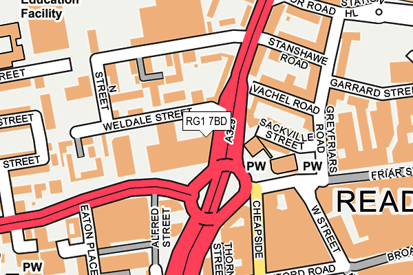 RG1 7BD map - OS OpenMap – Local (Ordnance Survey) RG1 7BD map - OS OpenMap – Local (Ordnance Survey)