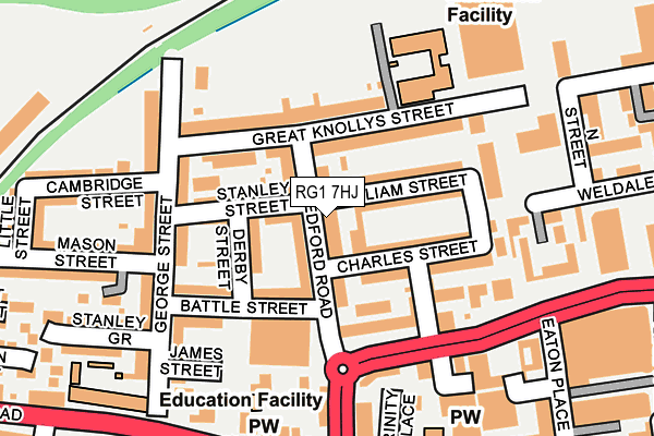 RG1 7HJ map - OS OpenMap – Local (Ordnance Survey) RG1 7HJ map - OS OpenMap – Local (Ordnance Survey)