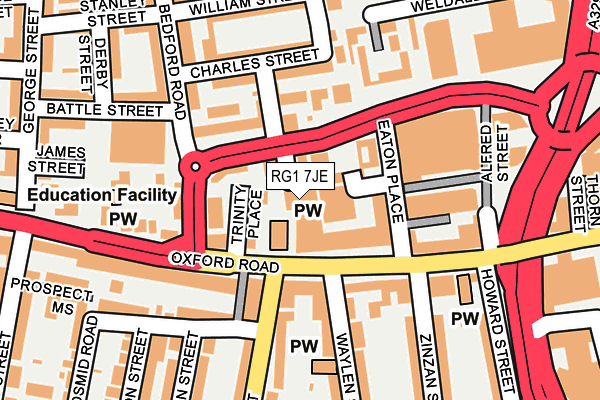 RG1 7JE map - OS OpenMap – Local (Ordnance Survey)