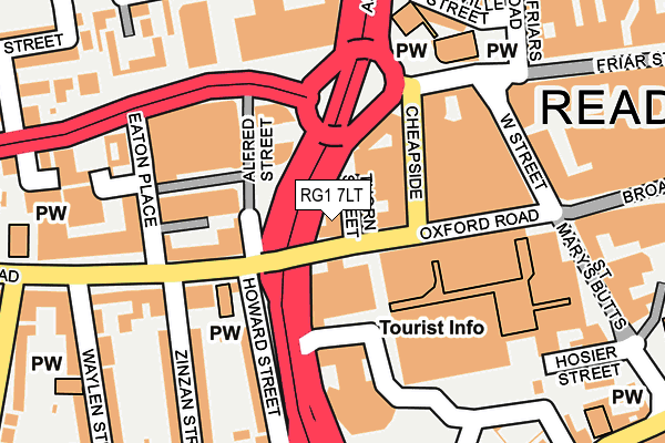 RG1 7LT map - OS OpenMap – Local (Ordnance Survey)