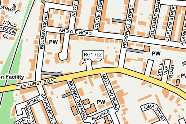 RG1 7LZ map - OS OpenMap – Local (Ordnance Survey) RG1 7LZ map - OS OpenMap – Local (Ordnance Survey)