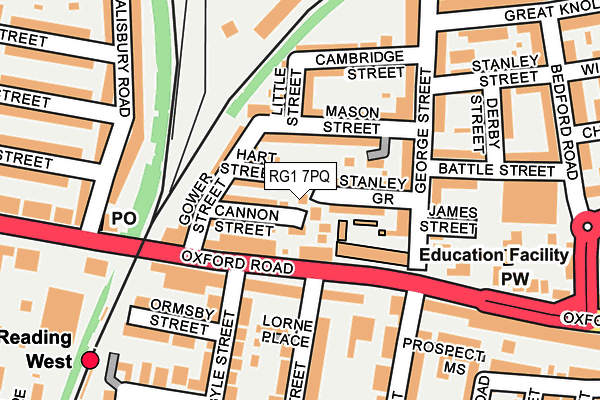 RG1 7PQ map - OS OpenMap – Local (Ordnance Survey) RG1 7PQ map - OS OpenMap – Local (Ordnance Survey)