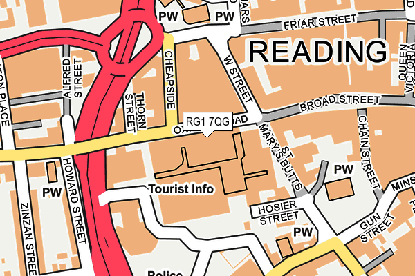 RG1 7QG map - OS OpenMap – Local (Ordnance Survey) RG1 7QG map - OS OpenMap – Local (Ordnance Survey)