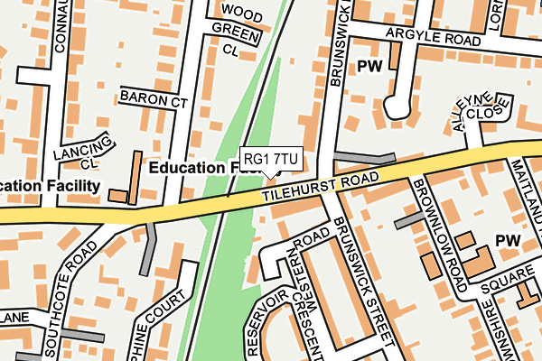RG1 7TU map - OS OpenMap – Local (Ordnance Survey)