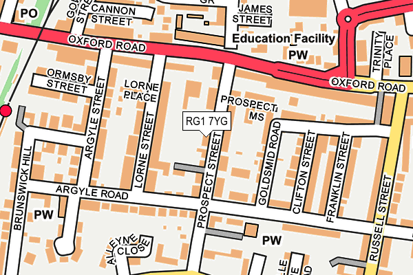 RG1 7YG map - OS OpenMap – Local (Ordnance Survey) RG1 7YG map - OS OpenMap – Local (Ordnance Survey)