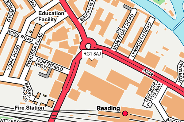 RG1 8AJ map - OS OpenMap – Local (Ordnance Survey) RG1 8AJ map - OS OpenMap – Local (Ordnance Survey)