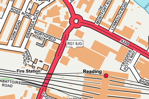 RG1 8JG map - OS OpenMap – Local (Ordnance Survey) RG1 8JG map - OS OpenMap – Local (Ordnance Survey)