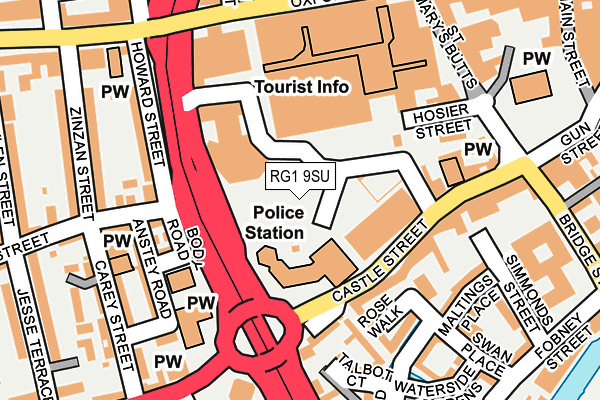 RG1 9SU map - OS OpenMap – Local (Ordnance Survey) RG1 9SU map - OS OpenMap – Local (Ordnance Survey)