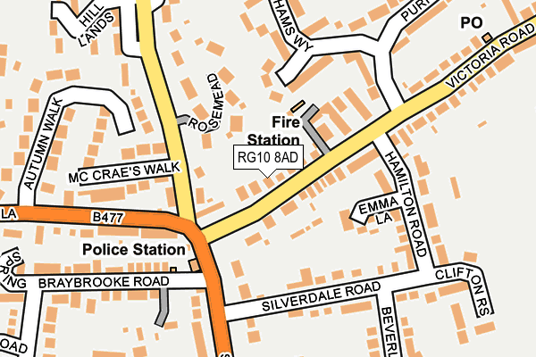 RG10 8AD map - OS OpenMap – Local (Ordnance Survey)