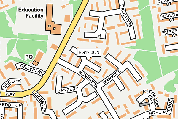 RG12 0QN map - OS OpenMap – Local (Ordnance Survey) RG12 0QN map - OS OpenMap – Local (Ordnance Survey)