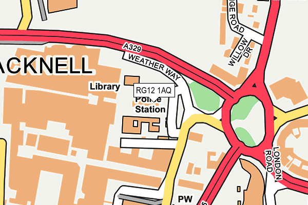 RG12 1AQ map - OS OpenMap – Local (Ordnance Survey) RG12 1AQ map - OS OpenMap – Local (Ordnance Survey)