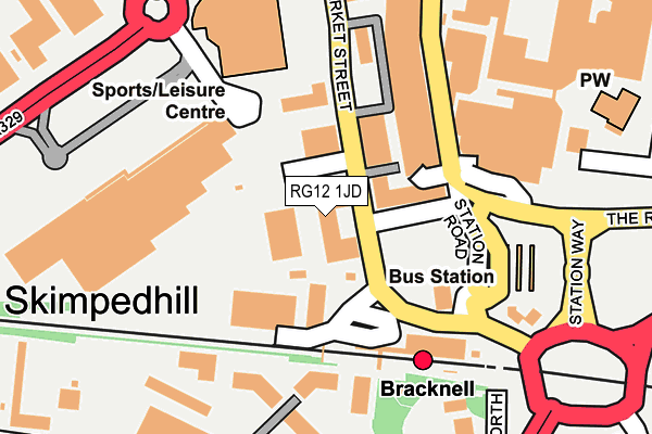 RG12 1JD map - OS OpenMap – Local (Ordnance Survey) RG12 1JD map - OS OpenMap – Local (Ordnance Survey)