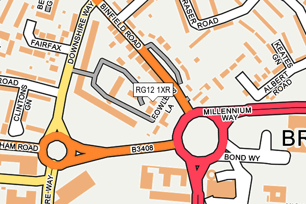 RG12 1XR map - OS OpenMap – Local (Ordnance Survey) RG12 1XR map - OS OpenMap – Local (Ordnance Survey)