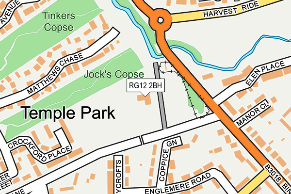 RG12 2BH map - OS OpenMap – Local (Ordnance Survey) RG12 2BH map - OS OpenMap – Local (Ordnance Survey)