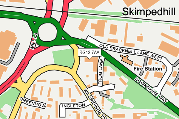 RG12 7AA map - OS OpenMap – Local (Ordnance Survey) RG12 7AA map - OS OpenMap – Local (Ordnance Survey)
