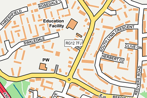 RG12 7FJ map - OS OpenMap – Local (Ordnance Survey) RG12 7FJ map - OS OpenMap – Local (Ordnance Survey)
