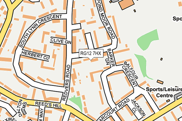 RG12 7HX map - OS OpenMap – Local (Ordnance Survey) RG12 7HX map - OS OpenMap – Local (Ordnance Survey)