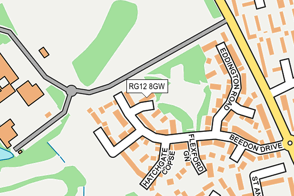 RG12 8GW map - OS OpenMap – Local (Ordnance Survey) RG12 8GW map - OS OpenMap – Local (Ordnance Survey)