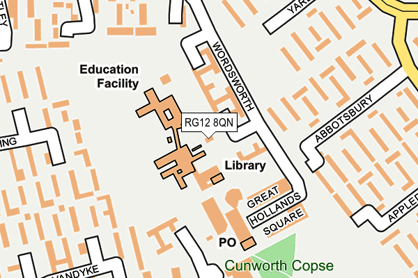 RG12 8QN map - OS OpenMap – Local (Ordnance Survey) RG12 8QN map - OS OpenMap – Local (Ordnance Survey)
