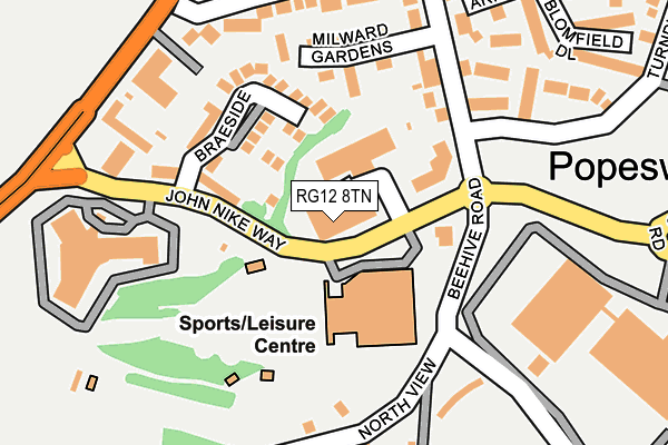 RG12 8TN map - OS OpenMap – Local (Ordnance Survey) RG12 8TN map - OS OpenMap – Local (Ordnance Survey)