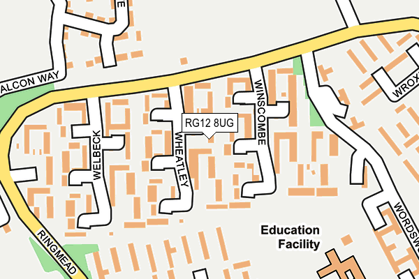 RG12 8UG map - OS OpenMap – Local (Ordnance Survey) RG12 8UG map - OS OpenMap – Local (Ordnance Survey)