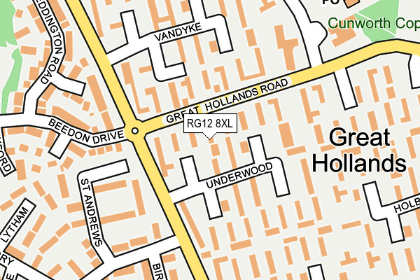 RG12 8XL map - OS OpenMap – Local (Ordnance Survey) RG12 8XL map - OS OpenMap – Local (Ordnance Survey)