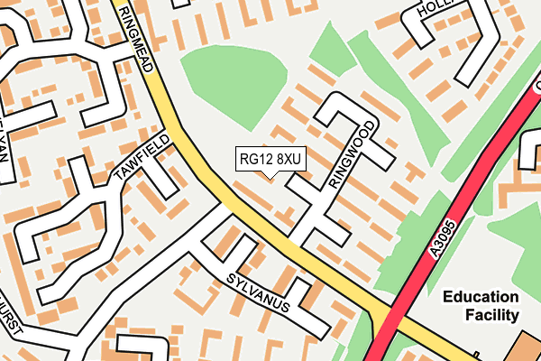 RG12 8XU map - OS OpenMap – Local (Ordnance Survey) RG12 8XU map - OS OpenMap – Local (Ordnance Survey)