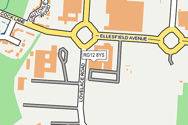 RG12 8YS map - OS OpenMap – Local (Ordnance Survey) RG12 8YS map - OS OpenMap – Local (Ordnance Survey)
