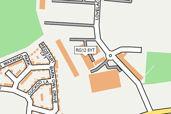 RG12 8YT map - OS OpenMap – Local (Ordnance Survey) RG12 8YT map - OS OpenMap – Local (Ordnance Survey)