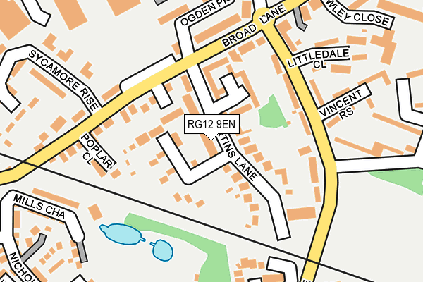 RG12 9EN map - OS OpenMap – Local (Ordnance Survey) RG12 9EN map - OS OpenMap – Local (Ordnance Survey)
