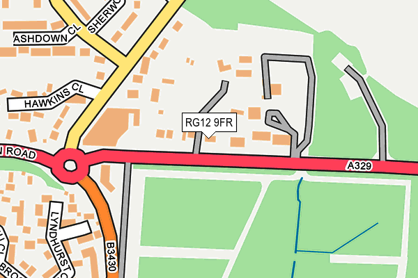 RG12 9FR map - OS OpenMap – Local (Ordnance Survey) RG12 9FR map - OS OpenMap – Local (Ordnance Survey)