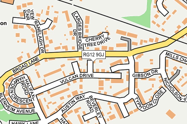 RG12 9GJ map - OS OpenMap – Local (Ordnance Survey) RG12 9GJ map - OS OpenMap – Local (Ordnance Survey)